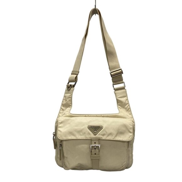 PRADA - Cream Nylon Shoulder Bag 516-072825 - Picture 1 of 11